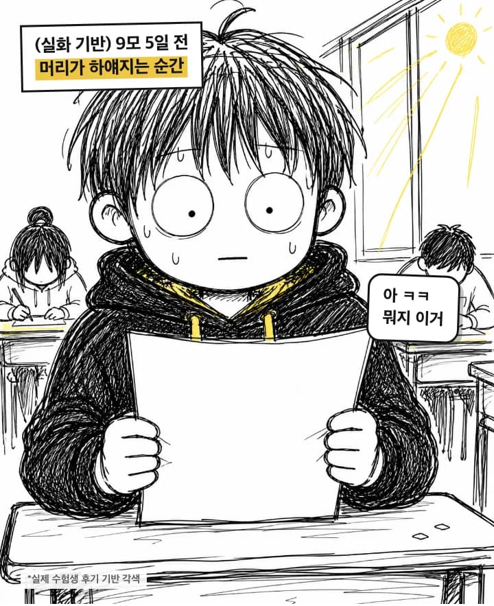 (실화 기반) 9모 5일 전: 머리가 하얘지는 순간