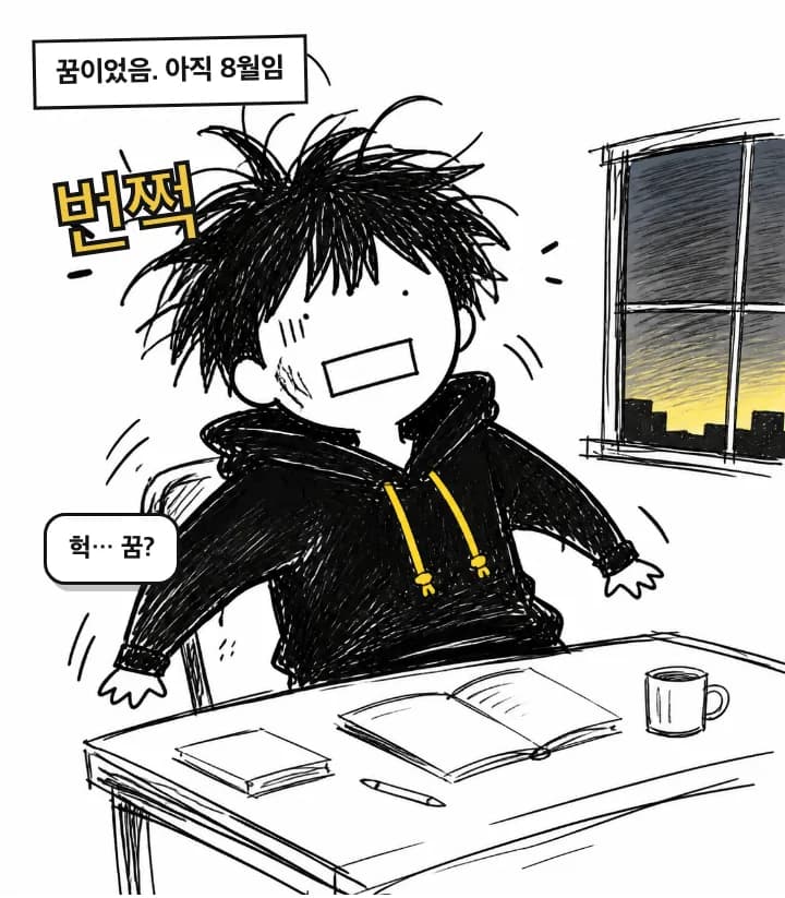 꿈이었음. 아직 8월임